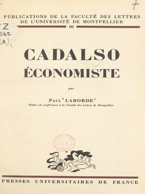 cover image of Cadalso économiste